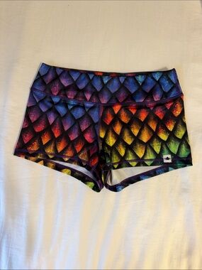 Multi-Color Mermaid Scale Athletic Shorts
